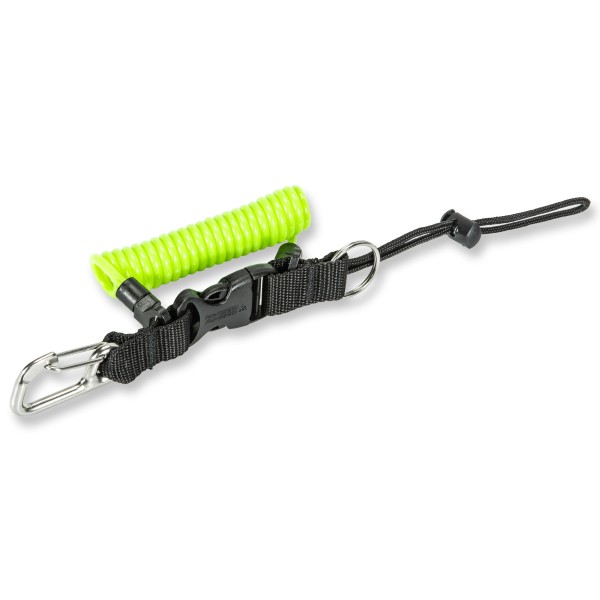 Oceama Spiralkabel mit Karabiner und Schlaufe - Sonderedition lime