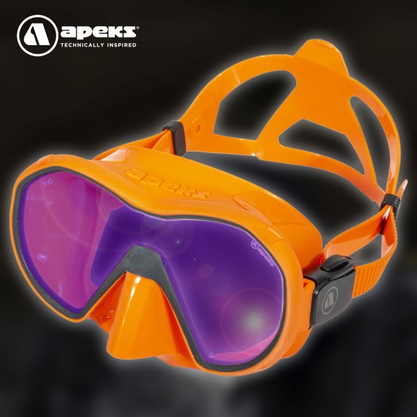 Apeks VX1 Tauchmaske - grey orange UV-Glas