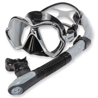 Mares Schnorchelset Caicos m. Trockenschnorchel u. X-Vision Ultra - schwarz grau