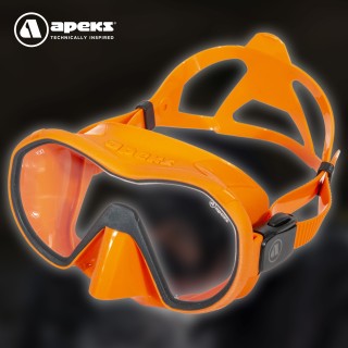 Apeks VX1 Tauchmaske - grey orange klares Glas