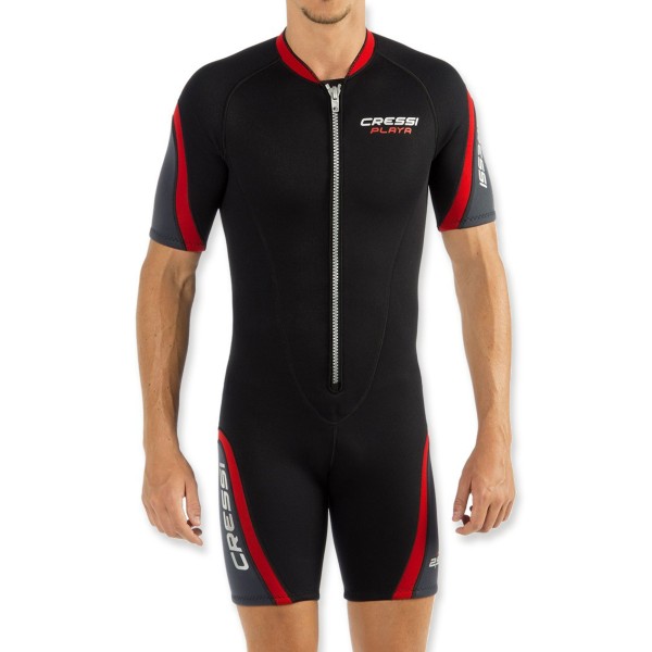Cressi Wassersportanzug Shorty Playa 2.5 mm Neopren - Herren schwarz rot
