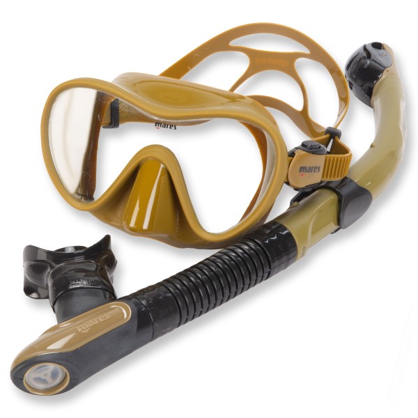 Mares Schnorchelset Tropical Dry - mit Trockenschnorchel, olive