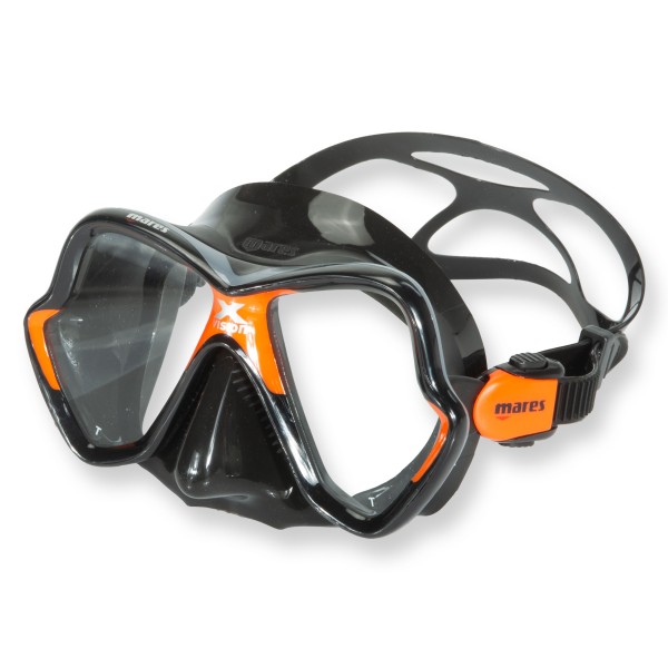 Mares Tauchmaske X-Vision schwarz orange - weiches Silikon, sehr gute Passform