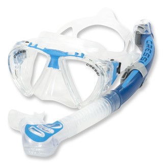 Cressi Schnorchelset Ellaidhoo - mit Trockenschnorchel, blau