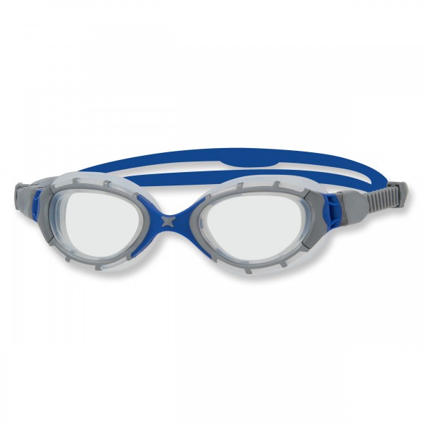 Zoggs Schwimmbrille Predator Flex Small Fit, grey blue clear