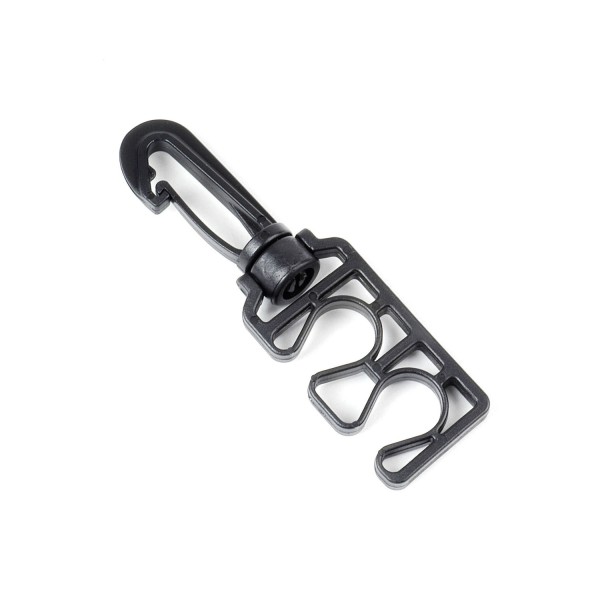 Schlauchhalter für 2 Schläuche, drehbar mit Karabiner