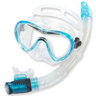 Cressi Schnorchelsetset Sky VIP mit Ventilschnorchel - aquamarine