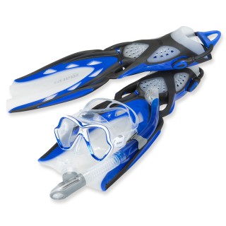 3-Teiliges Tauchset Mares X-Stream mit Trockenschnorchel - blau