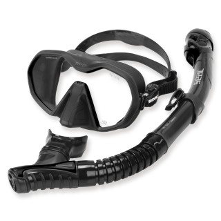 Seac Schnorchelset Icona Dry schwarz - mit Trockenschnorchel