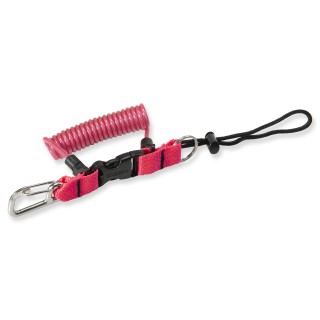 Riff Spiralkabel mit Edelstahlkarabiner - pink