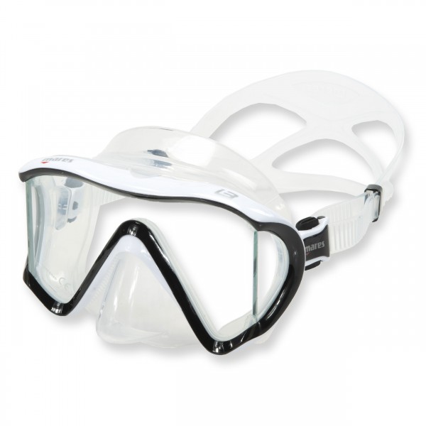 Mares Tauchmaske i3 - schwarz weiß, transparentes Silikon